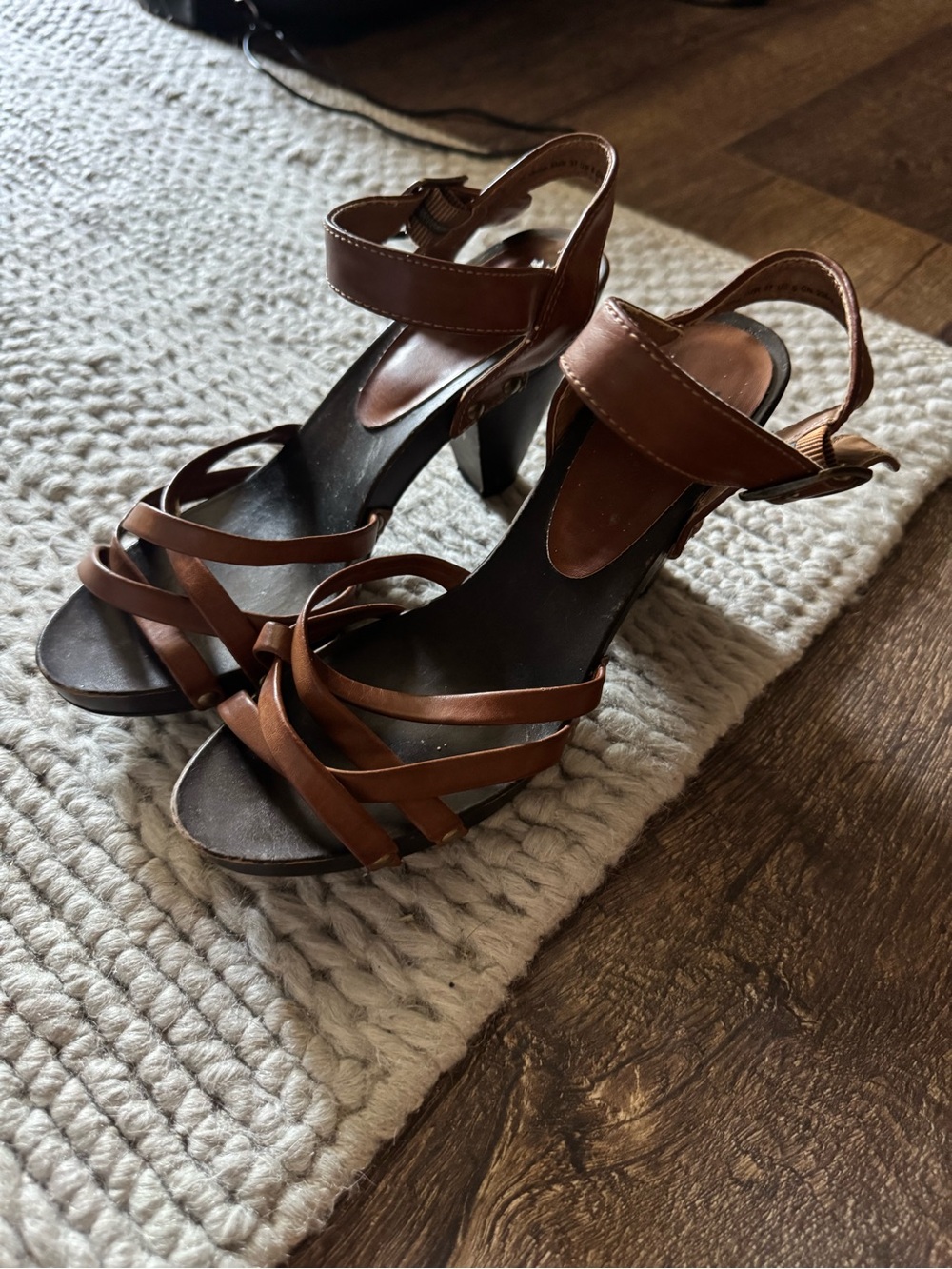 H&M Brown Strappy Heeled Sandals
